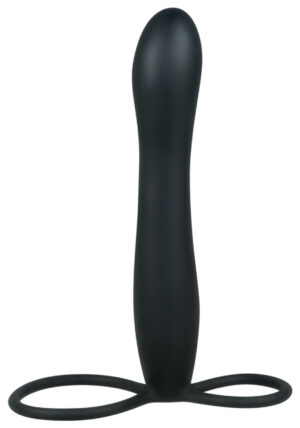 Gode en silicone double pénétration - Noir 15 cm