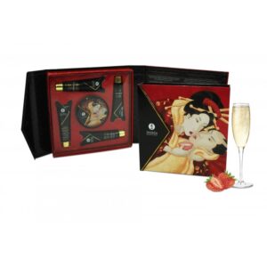 Coffret Erotique "secret de geisha" - Vin Petillant Fraise Shunga
