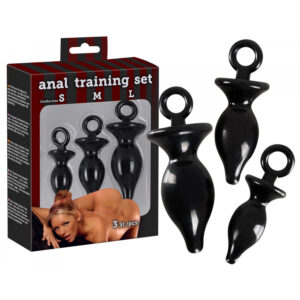 Coffret 3 Plugs Noirs avec Anneaux "Godes"