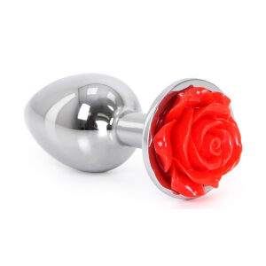 Plug Bijou anal en Aluminium avec Rose 6 x 2,8 cm - Small