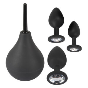 Kit 3 Plugs Bijou Velvet Jewel Noir "Coffret" Soft BDSM